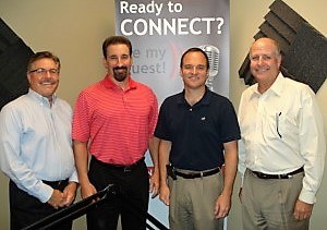 Rob Goldberg with Promethean North America, Ryan Burton with Money Mailer of Lake Lanier and Michael Bryant with LED Consulting