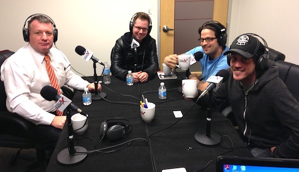 Mike LaSage and John Williams with Bone Lick BBQ, Marshall Seese with Mowgli and Tim Borchers with The Atlanta Streetcar episode artwork