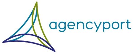 Lisa Gilgan and Caleen Alexanderson with Agencyport Software episode artwork