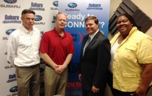 Harm Scheffer and Chris Abbey with Reliant Building Solutions, and Geoffrey Sperback with EnVision EES