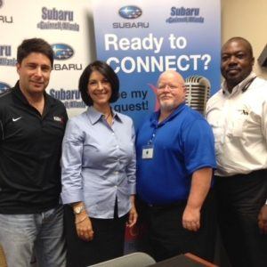 Rebecca Hurd with Harmonyx and John Andrews with LifeSouth Community Blood Centers