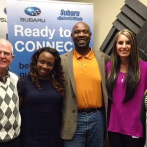 OPEN FOR BUSINESS: Lauren Chaney and Ashlyn DiNardo from Birch Communications, Michael McClellan from Designs in Motion, and Courtney Spencer from the Gwinnett Chamber of Commerce