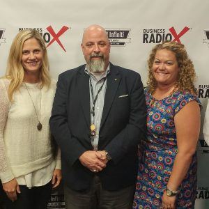 Janelle Fitzpatrick with the Stair Barrier, Dan Linihan with Atlanta Diamond Design, and Ashley Booth with Roswell Infiniti
