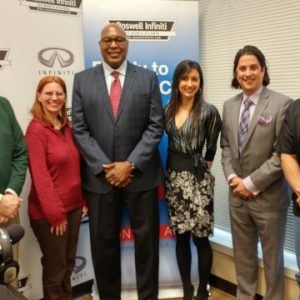 Kris Cavanaugh Castro with Shift Inc., Derak Rawlings with Roswell Infiniti, and Jessica Onorato and Alvaro Arauz with NorthPoint Executive Suites