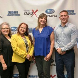Stephanie Phillips with Jack Nadel International, Julie Smith and Lisa Martin with Custom Human Resource Solutions, and Clint Casteel with HatchWorks