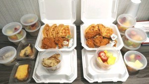 A big THANK YOU to chef Lindsay Collette with Collette Caters for today's lunch! Chicken and Waffles! Yum!