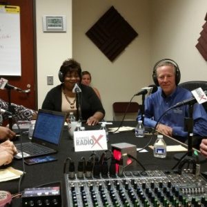 Tim Grady with Manufacturing Talk Radio, David Thurston with Zippy Shell, Nicole Henderson with Nicole Henderson and Associates and Carolyn Wright with The LONA Gallery