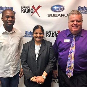 Jim McCoy with NovaCopy, Naheed Syed with Global Resource Management and Tolu Akande with ToluCoaches