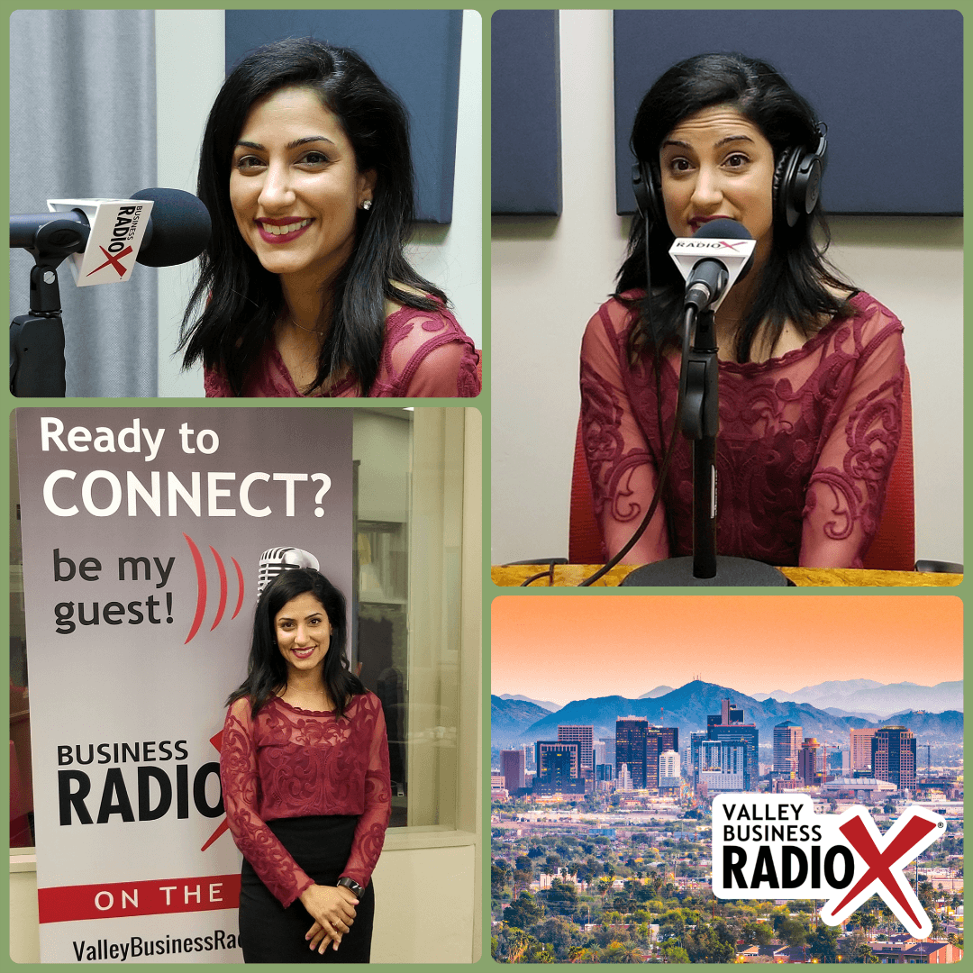 Valley Business Radio Dala Al-Fuwaires with FJI in the Valley Business RadioX studio in Phoenix, Arizona