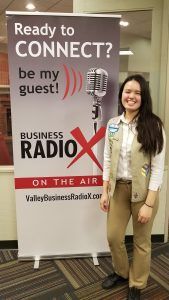 Elizabeth Laughlin, Gold Award winner with the Girl Scouts–Arizona Cactus-Pine Council visits Valley Business RadioX in Phoenix, AZ