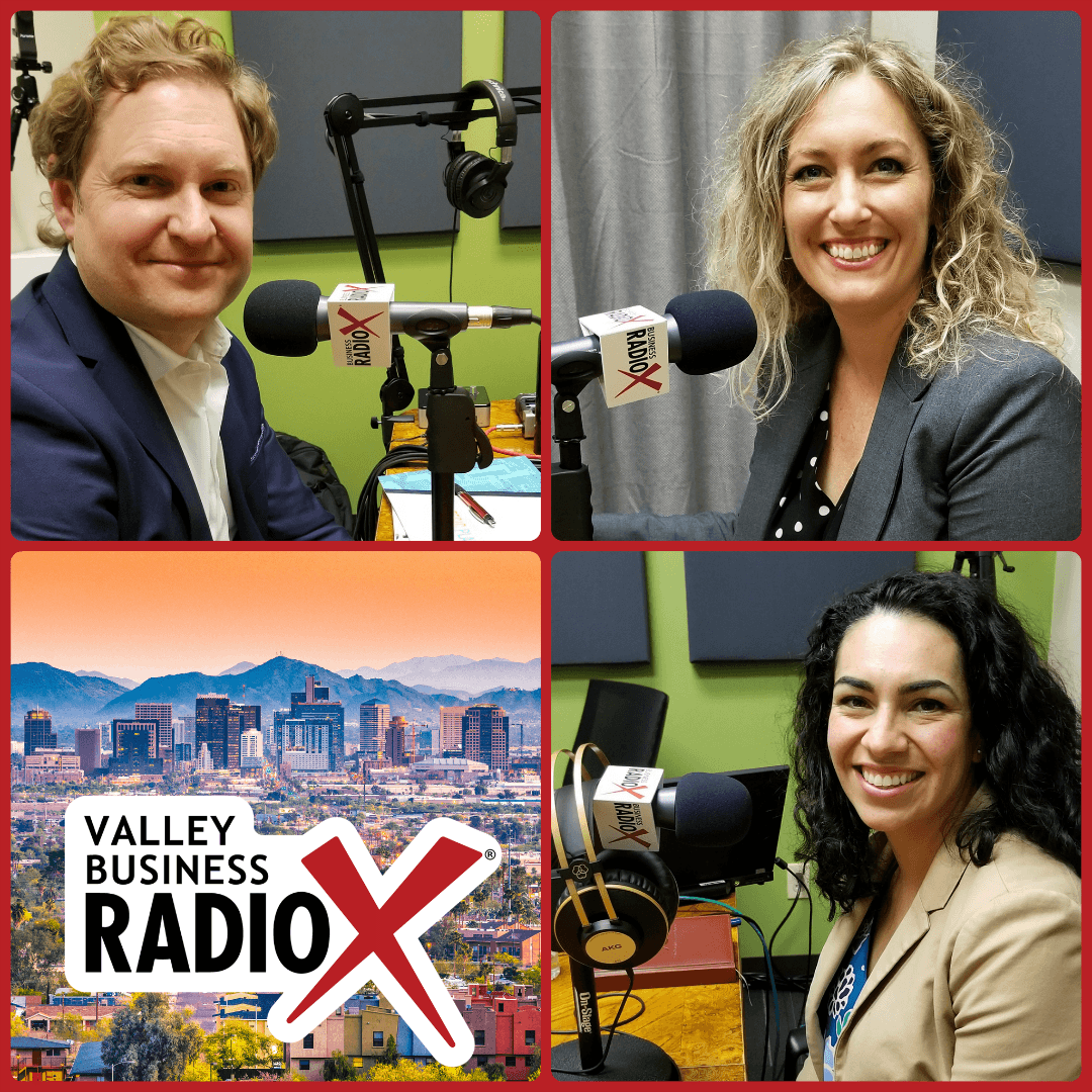 Lori Collins with the City of Phoenix, Denyse Airheart with the City of Maricopa, and Brad Vynalek with Quarles & Brady on Valley Business RadioX in Phoenix, AZ