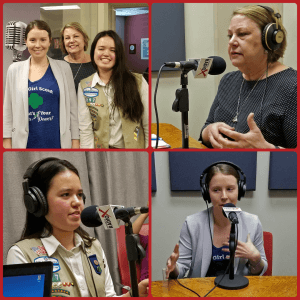 Susan de Queljoe, Emmi Edwards, and Elizabeth Laughlin with Girl Scouts–Arizona Cactus-Pine Council