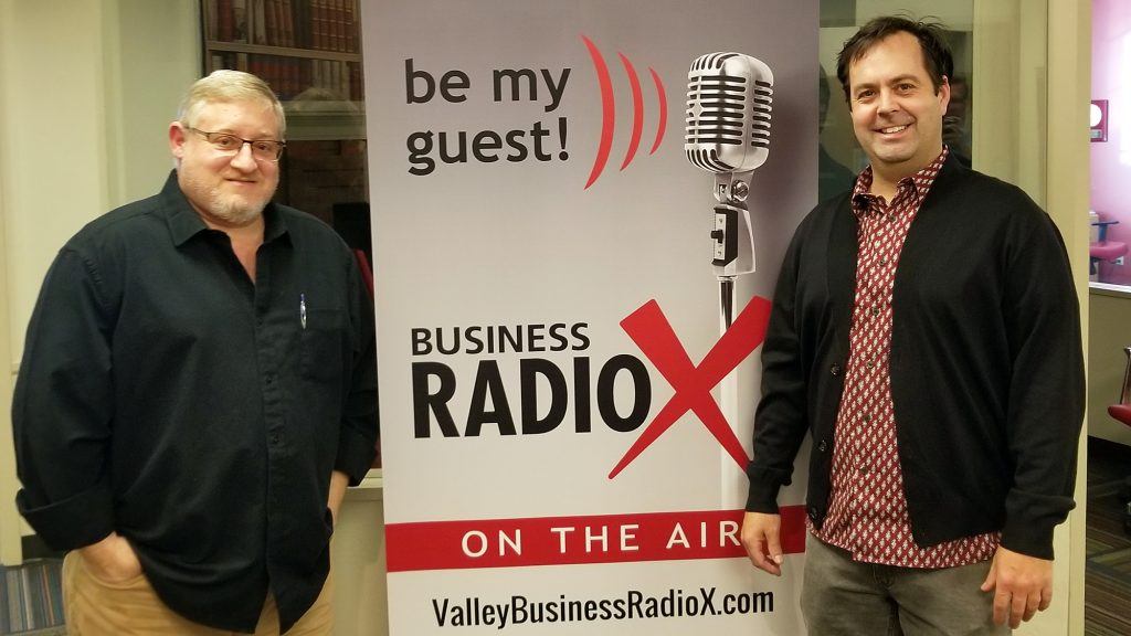 Gregg Edelman with Exposed Studio & Gallery and Brad Moore with Short Leash Hotdogs + Rollover Donuts pay a visit to Valley Business RadioX in Phoenix, AZ