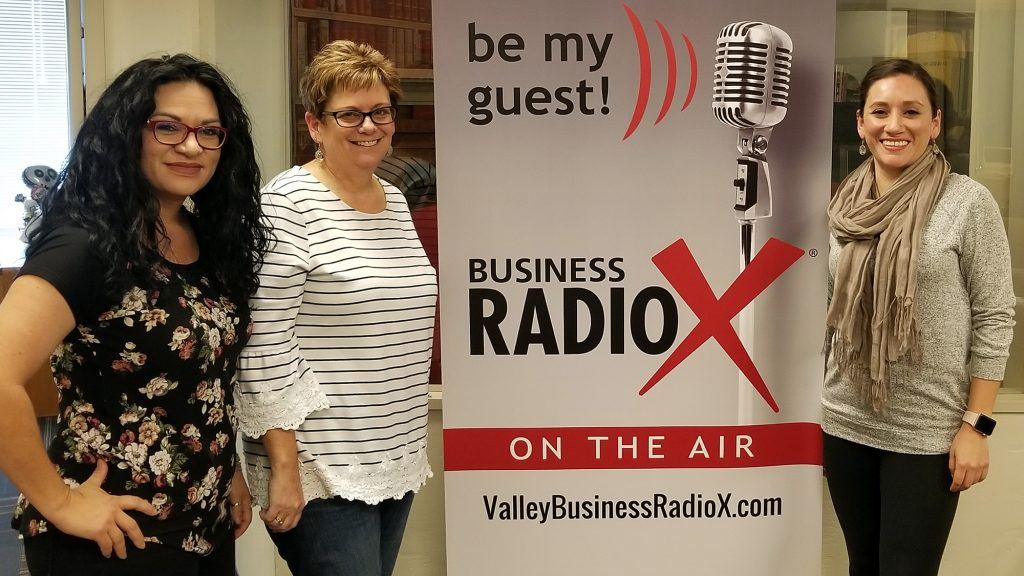Maria Valenzuela, Jeri Royce, and Anna Ortiz of Esperança visit Valley Business RadioX in Phoenix, AZ
