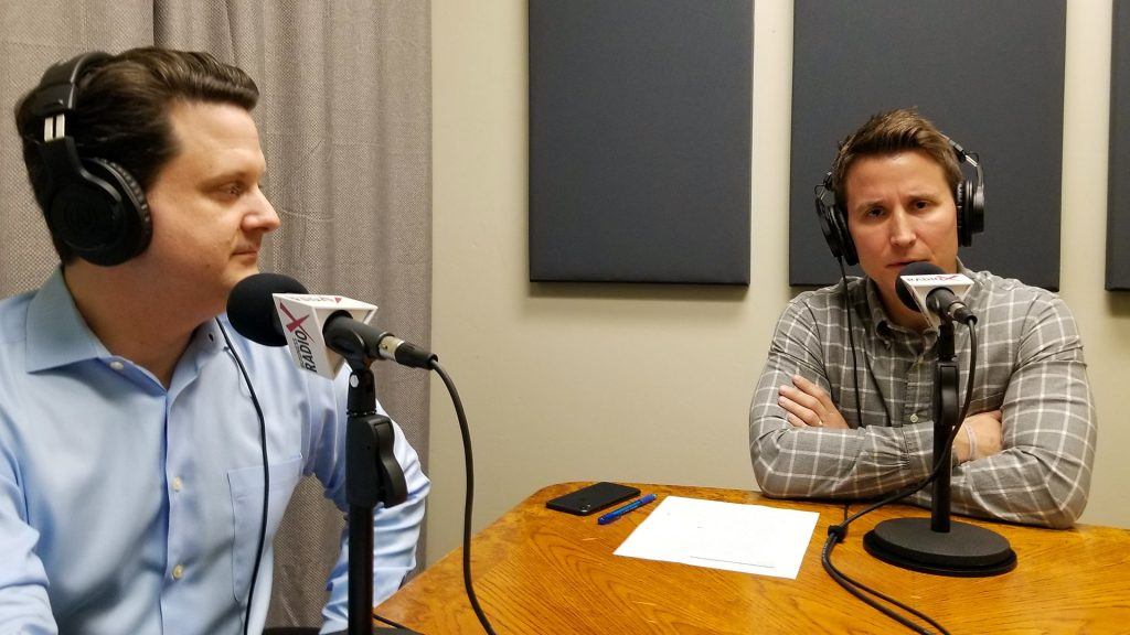 Ben Graff and Jason Wood with Quarles & Brady in the studio at Valley Business RadioX in Phoenix, Arizona