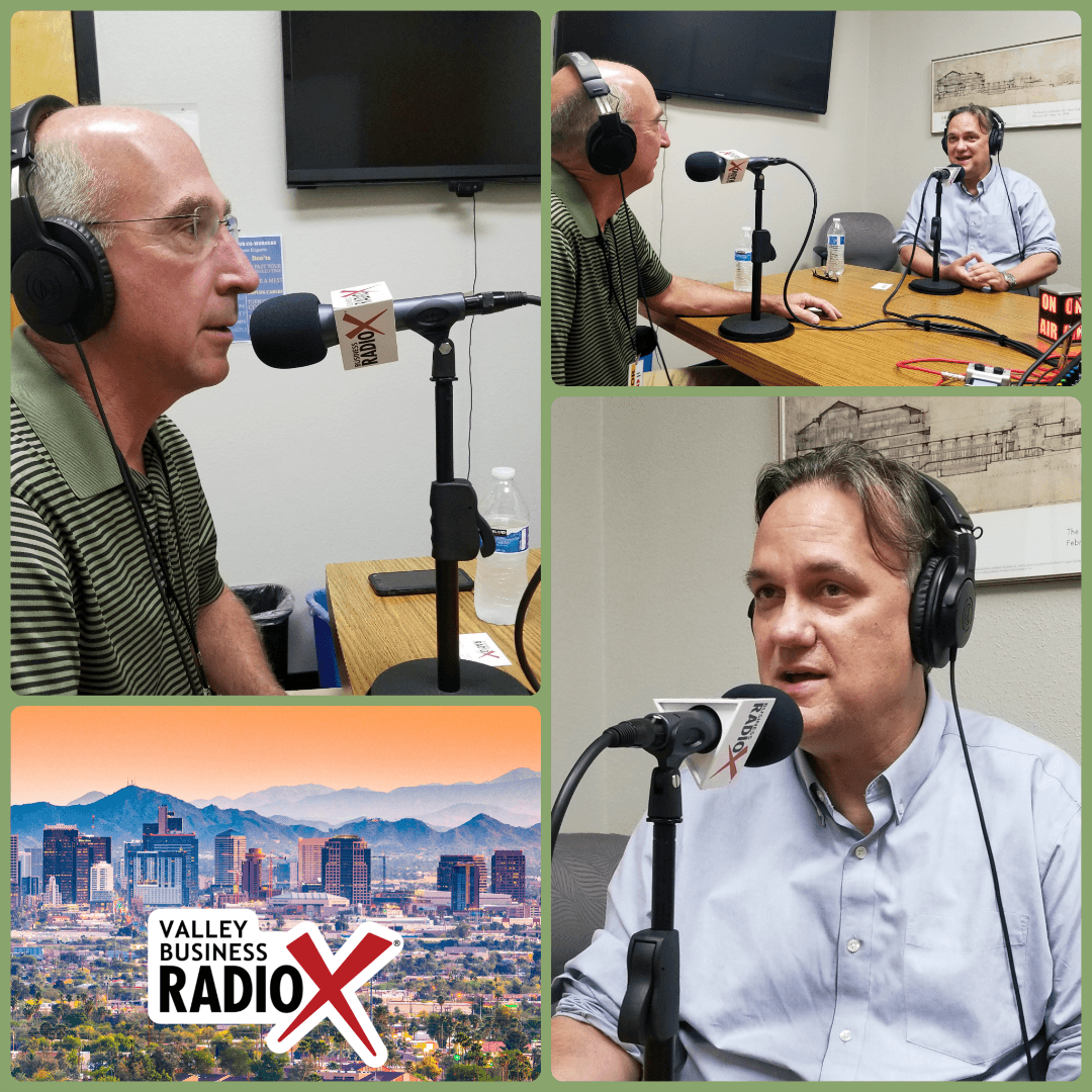 Eric Miller with PADT and Jan Janick with Benchmark speaking on Tech of the Town on Valley Business RadioX in Phoenix, Arizona
