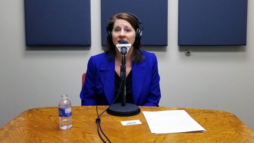 Lisa Riley with LINK Business in the studio at Valley Business RadioX in Phoenix, Arizona