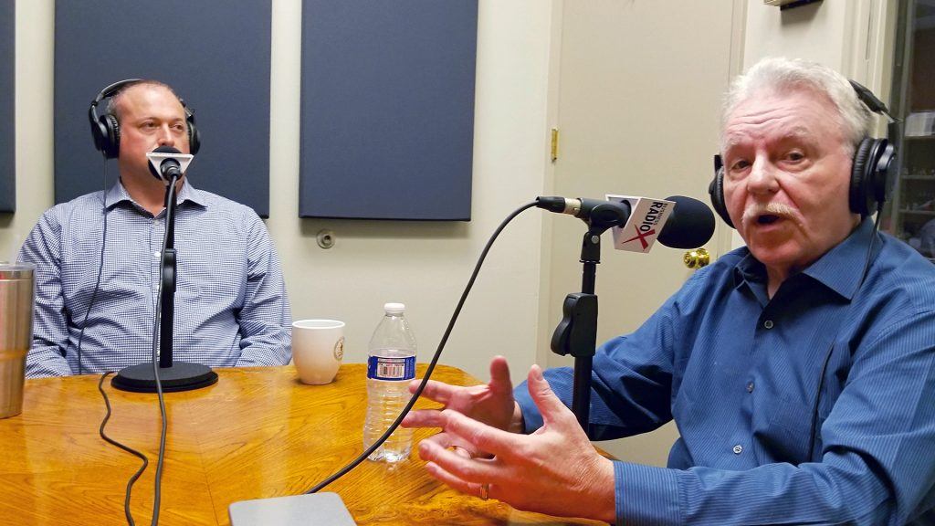 Jeffrey Lynch and Barney Davey on the radio at Valley Business RadioX in Phoenix, Arizona