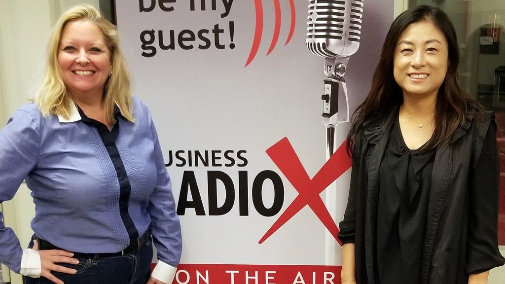 Jeffri-Lynn Campbell with Blaze Experts and Helen Kim with Blue Lemon Productions visit the Valley Business RadioX studio in Phoenix, Arizona