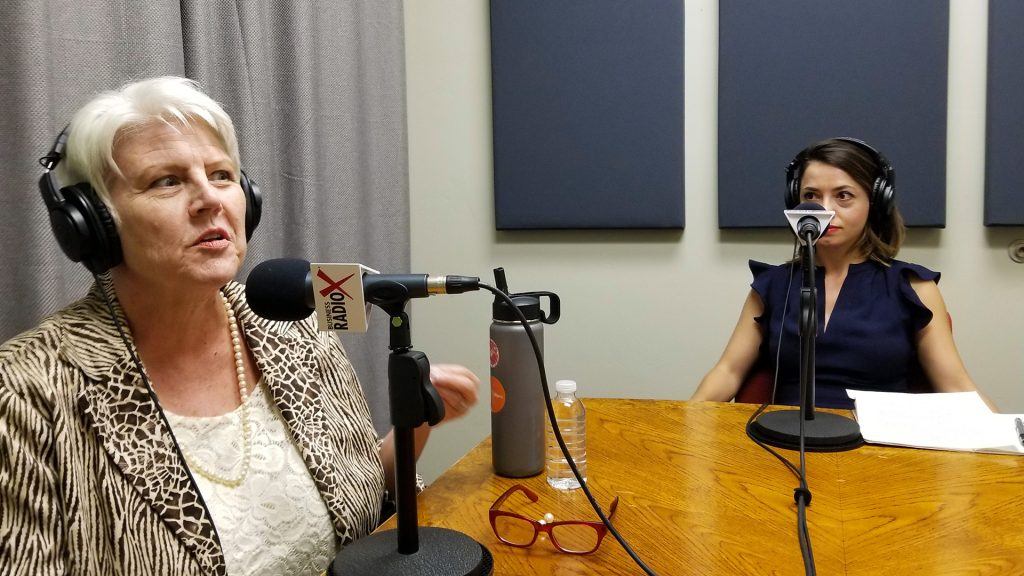 Katharine Halpin and Tina Kosumi speaking on Valley Business RadioX in Phoenix, Arizona