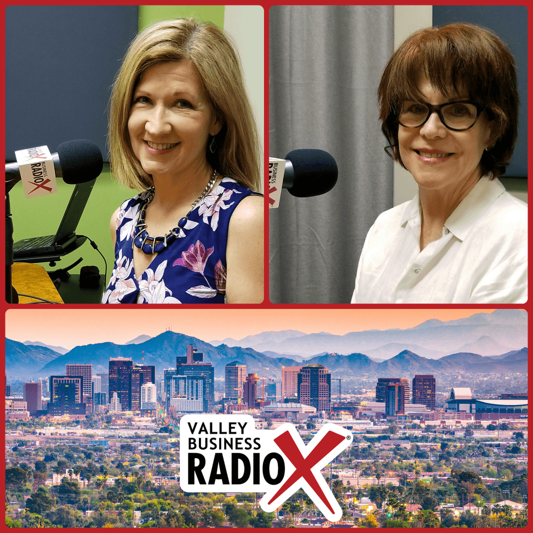 Michele Trent with Remembered Well and PK Fields with ElderSense broadcasting live from the Valley Business RadioX studio in Phoenix, Arizona