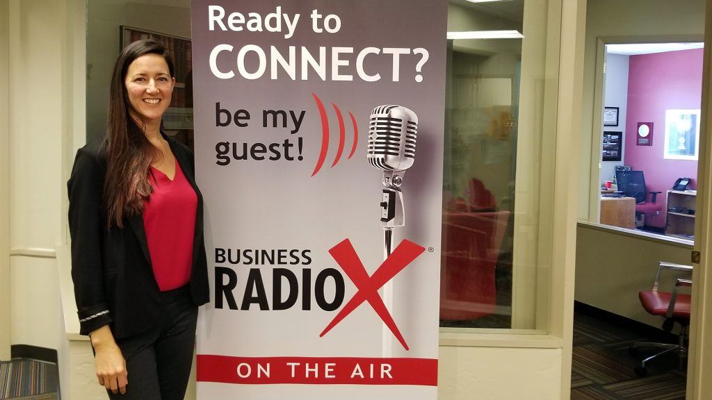 Tiffany Bisconer with Acena Consulting visits the Valley Business RadioX studio in Phoenix, Arizona