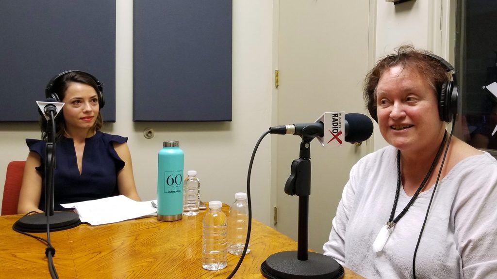 Tina Kosumi and Melissa Sanderson on the radio at Valley Business RadioX in Phoenix, Arizona