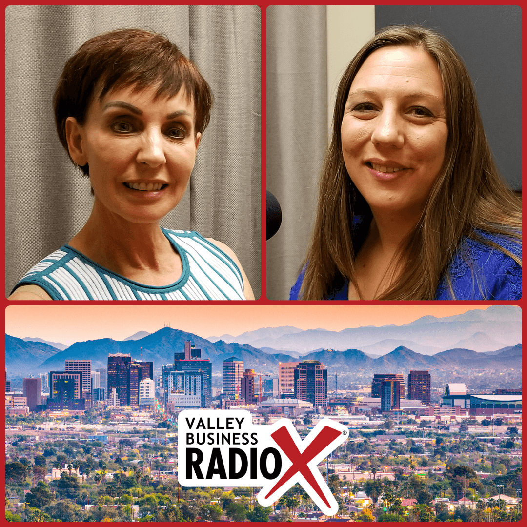 Valley Business Radio Monique Daigneault with MD Consulting and Cheryl Packham with Codobe broadcasting live from the Valley Business RadioX studio in Phoenix, Arizona