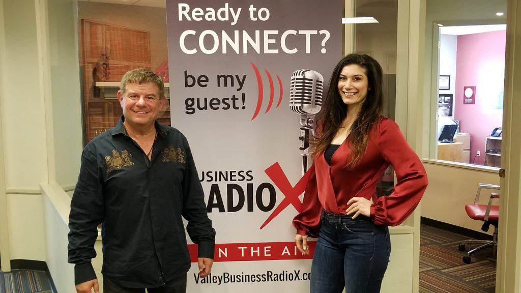 Stuart Gethner with Gethner Education, Coaching & Consulting and Gelie Akhenblit with NetworkingPhoenix visit the Valley Business RadioX studio in Phoenix, Arizona