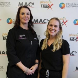 Sarah Neumann and Brittany Kasprzyk with Ahwatukee Skin and Laser and Sun City Dermatology
