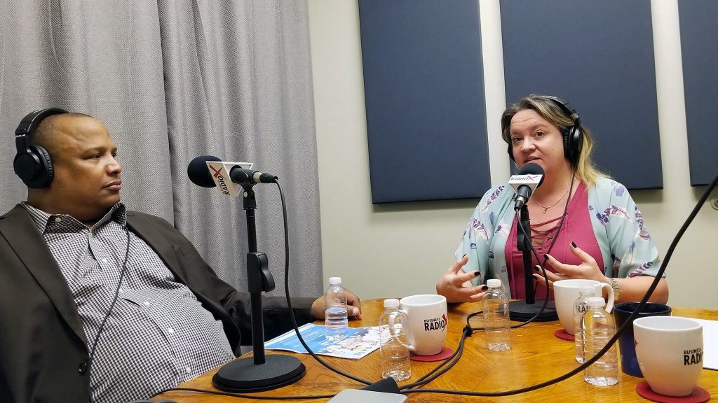 Alan "AP" Powell with the HeroZona Foundation and Heather Dopson on the radio at Valley Business RadioX in Phoenix, Arizona