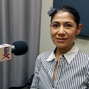 Gabriela Castro with Trade in Motion in the studio at Valley Business RadioX in Phoenix, Arizona