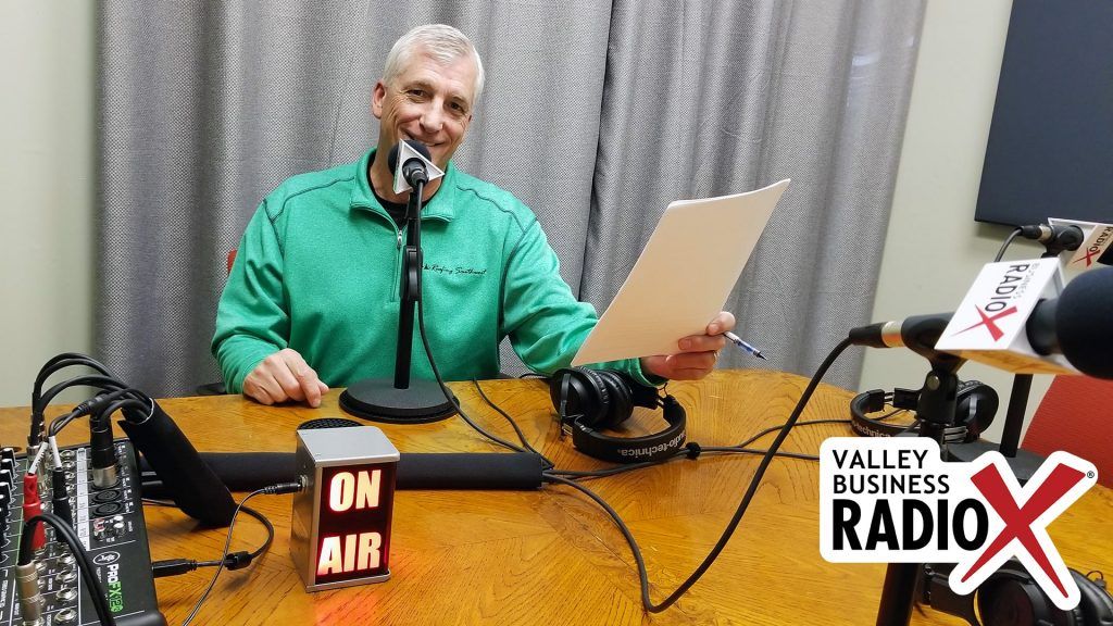 Scott Hanson with The Arizona 100 broadcasting live from the Valley Business RadioX studio in Phoenix, Arizona