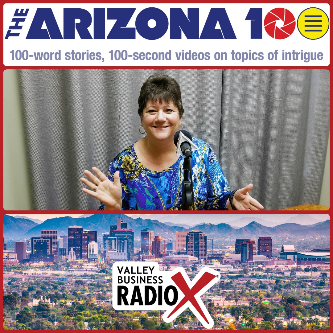 Abbie Fink with The Arizona 100 broadcasting live from the Valley Business RadioX studio in Phoenix, Arizona
