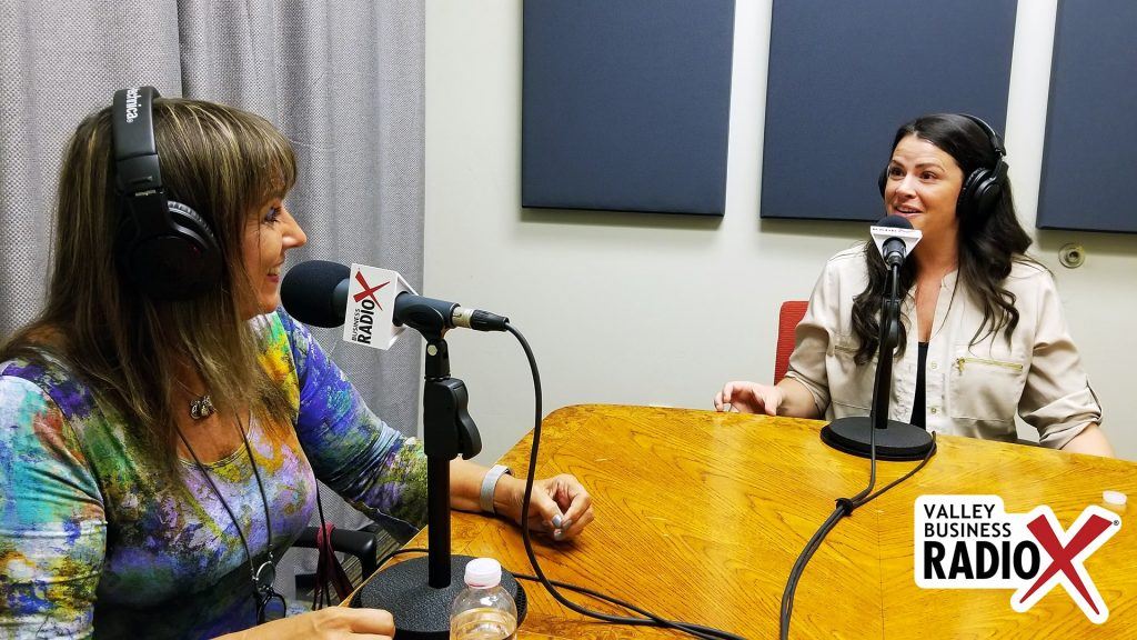 Nancy Shenker with theONswitch and Sarah Dawn with Sarah Dawn Consulting in the studio at Valley Business Radio in Phoenix, Arizona