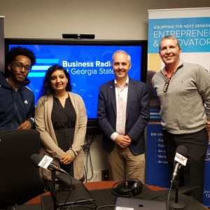 Tommy Marshall with Georgia Fintech Academy and Brian Jennings and Davisha Patel with Robinson College of Business and Daniel Hadgu with Ethiopay