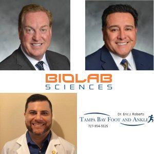Bob Maguire Jaime Leija with BioLab Sciences and Dr Eric Roberts with Tampa Bay Foot and Ankle