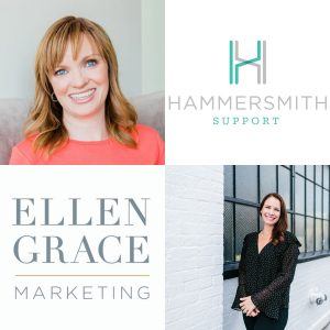 Heather Locke with Hammersmith Support and Lyndsay Clements with Ellen Grace Marketing