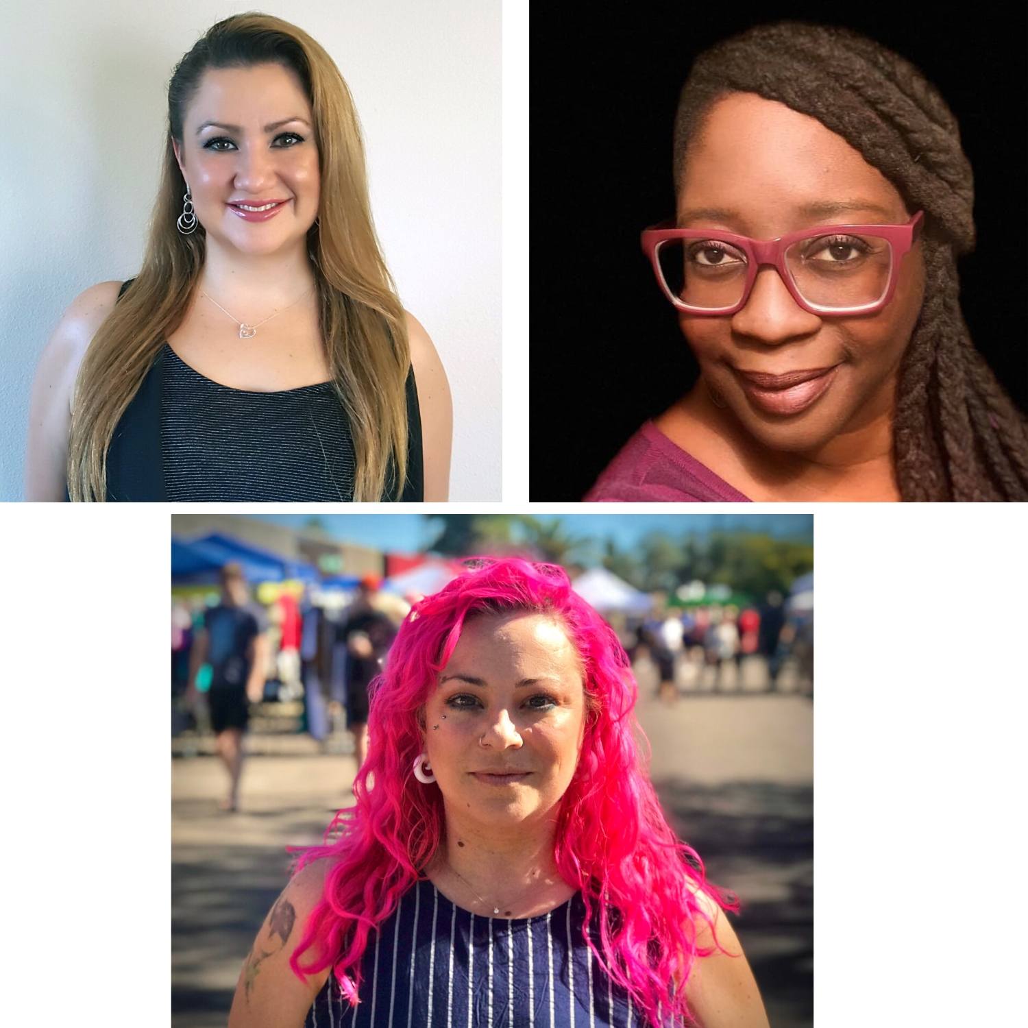 Kenyatta Turner with Freedom Empire Annie Cavanagh with Annie Cav Salon Studio and Irene Ploski with Independence Insurance Group E16