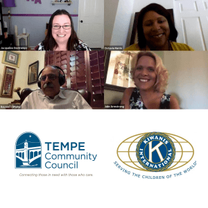 Octavia Harris and Julie Armstrong with Tempe Community Council and Raveen Arora with Kiwanis International SWD E37