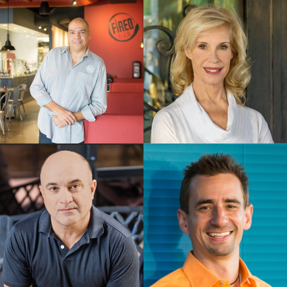 Fred-Morgan-with-Fired-Pie-Ellie-Lowney-with-Creating-Buzz-PR-Mark-Jamnik-with-Enjoy-Life-Daily-and-Sean-Sarram-with-Avontage-feature