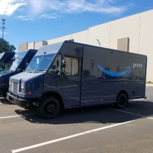 Ashley Lansdale with Amazon Logistics and Khary Miller with Black Star Delivery