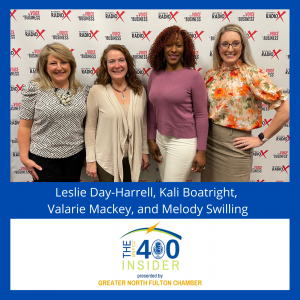 The GNFCC 2022 Women INfluencing Business Award Winners: Leslie Day-Harrell, Jackson Healthcare, Melody Swilling, Swilling Family Law, and Valarie Mackey, WrightNow Solutions