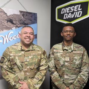 Staff Sergeant Raymond Aguilar and Airman Devin Powell with the U.S. Air Force
