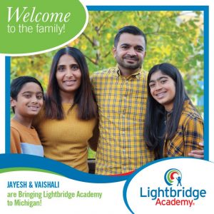 Jayesh and Vaishali Patel with Lightbridge Academy
