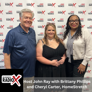 North Fulton Business Radio host John Ray with Brittany Phillips and Cheryl Carter, HomeStretch