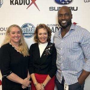 Angie Ulibarri & Jackie Cobb with Georgia Festival of Trees and Dr. Timilehin Wusu with Northside Hospital Orthopedic Institute