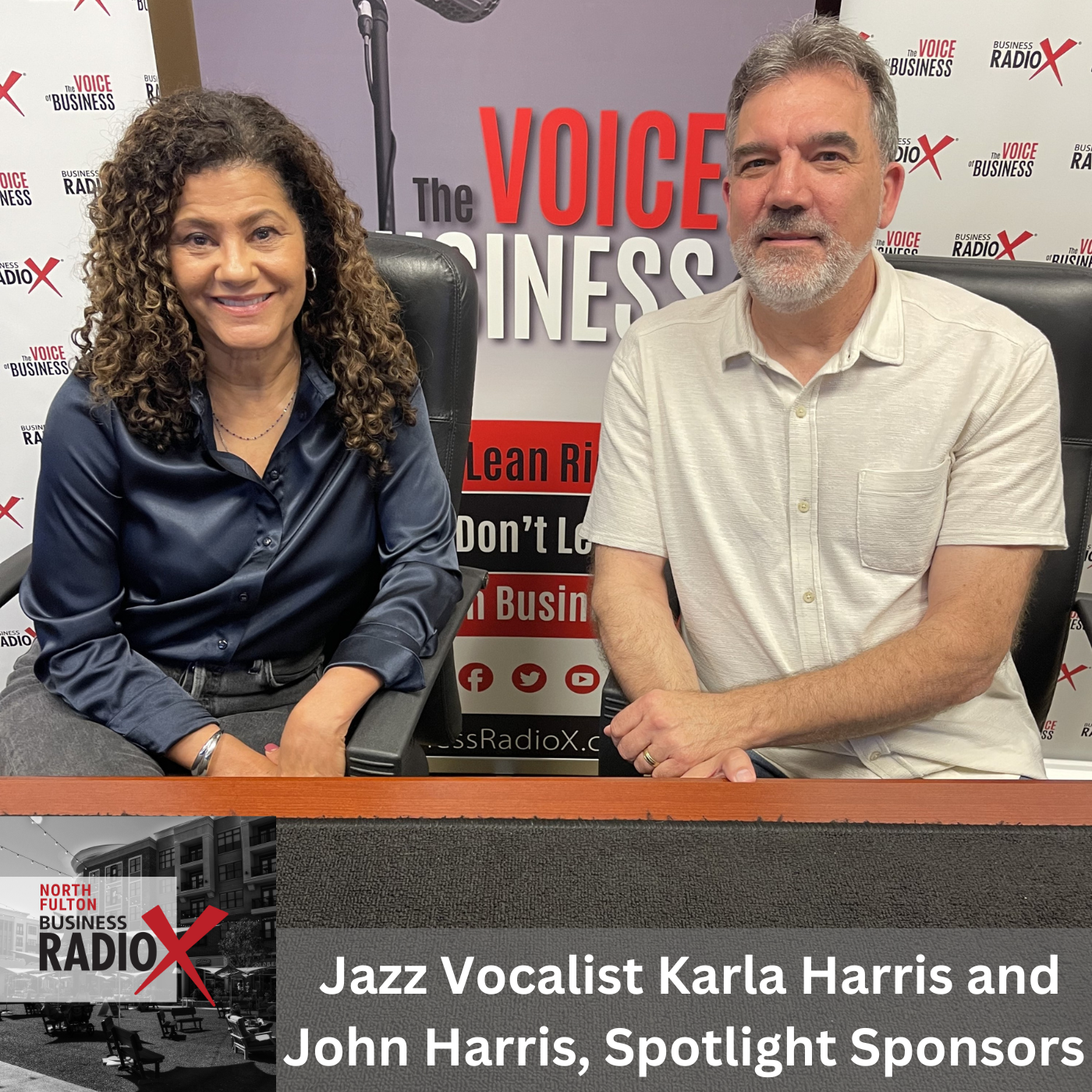 John Harris, Spotlight Sponsors, and Jazz Vocalist Karla Harris, on North Fulton Business Radio with host John Ray